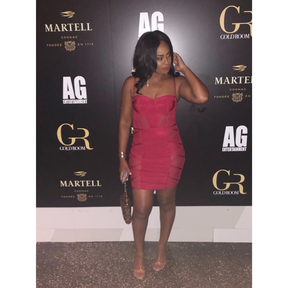 Red body icon dress